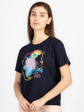 Womens Printed Round Neck T-Shirt